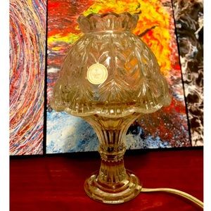 German 24% Lead Crystal Vanity / Nightstand Lamp